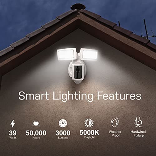 Feit Electric SEC3000/CAM/WIFI Outdoor LED Smart Security Camera with Motion Sensor, 2-Way Audio, 39-Watt Floodlight, Works with Alexa and Google Asst, Alarm, Hardwired, 128 GB Micro SD Card Storage 5