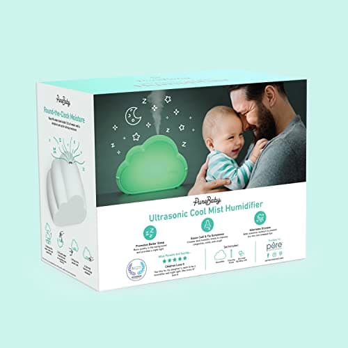 Pure Enrichment PureBaby Cloud Ultrasonic Cool Mist Humidifier Quiet Variable Mist for up to 24 Hrs Ideal for Baby Nurseries & Kids Bedrooms to Relieve Congestion Colds & Coughs, Night Light, BPA-Free 8