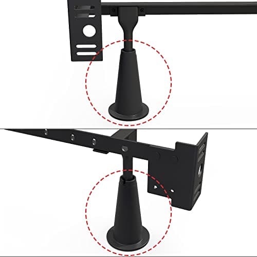 6 Pcs 5'' High Rise Bed Frame Risers, Heavy Duty Stem Bed Frame Feet with Socket Sleeve to Replace,Lift by 5 Inches (Fits Both ½ inch and 3/8 inch Inside Diameter Bed Frame Feet) 7