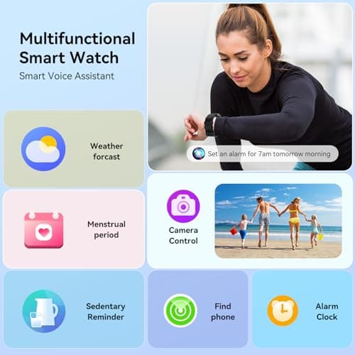 Smart Watch for Men Women, 1.85" HD Fitness Tracker with Bluetooth Calls, 120+ Sport Modes Fitness Watch, Fitness Tracker 24/7 Heart Rate/Sleep Monitor, IP68 Waterproof, Smartwatch for Android/iPhone 7