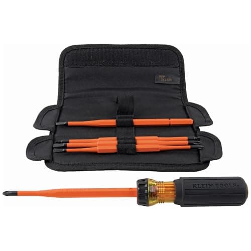 Klein Tools 32288 Insulated Screwdriver, 8-in-1 Screwdriver Set with Interchangeable Blades, 3 Phillips, 3 Slotted and 2 Square Tips 11