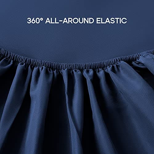 Sonive 2-Pack Queen Fitted Sheets, Deep Pocket Sheets up to 16", Super Soft Brushed Microfiber Fitted Sheet Easy Care Shrinkage and Fade Resistant for All Season Navy 5