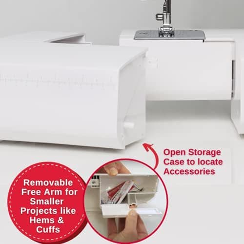 SINGER M2100 Lightweight & Compact Sewing Machine With 63 Stitch Applications, LED Light & Easy 4-step Buttonhole | Ideal for Mending and Sewing 5