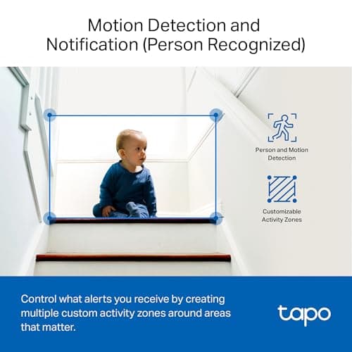 Tapo 1080P Indoor Wired Security Camera - Works as a Baby Monitor & Pet Camera, Motion Detection, 2-Way Audio, Siren, Night Vision, Subscription-Free Local Storage or Optional Cloud, C101(4-Pack) 6