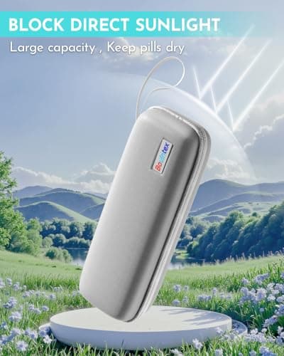 Weekly Pill Organizer 2 Times a Day, 7 Day Travel Medicine Pill Organizer with Moisture-Proof Silicone Lid, AM PM Daily Pill Box for Vitamins & Supplements, Aesthetics Pill Case(Rainbow) 8