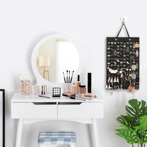 Resovo Hanging Earrings Organizer & Holder - 20 Hooks, Holds Up To 300 Pairs, Compact Design, Soft Material, Earring Hanger & Display for Women & Girls - 1 Pack 6