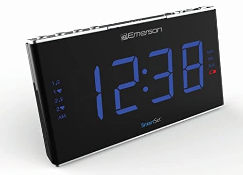 Emerson Smartset Sound Therapy Alarm Clock Radio with White Noise/Nature Sounds 1.8" LED Display Black/Blue, ER100105 7