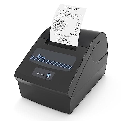Aclas Receipt Printer for Small Business USB 80mm Printer Pos Printer Support Cash Drawer, USB+D9