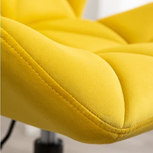 Roundhill Furniture Eldon Diamond Tufted Adjustable Swivel Office Chair, Yellow 7
