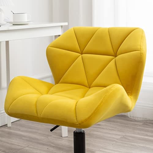 Roundhill Furniture Eldon Diamond Tufted Adjustable Swivel Office Chair, Yellow 6