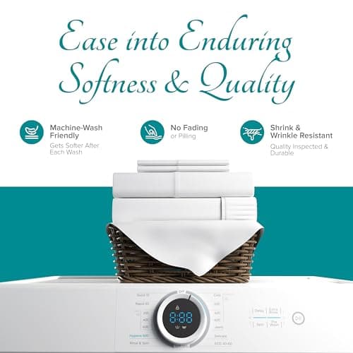 Carressa Linen Luxury 100% Egyptian Cotton Full Fitted Sheet Only - Premium 800 TC Hotel Quality Deep Pocket Cotton Fitted Sheets, Soft Sateen Weave Bottom Sheet, Fits Mattress up to 18 In Crisp White 7