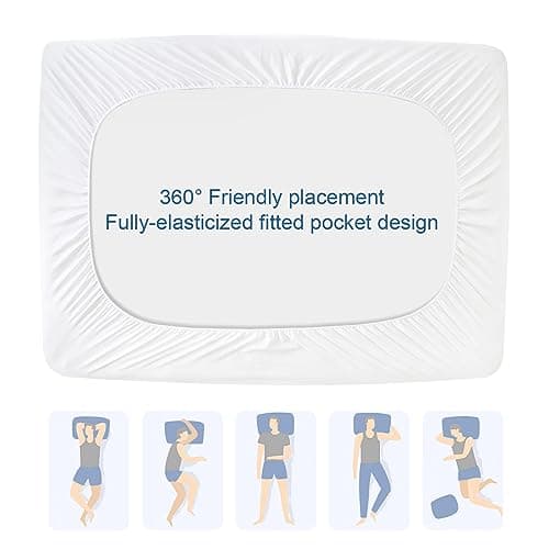 Full Size Mattress Protector Pad Waterproof Quilted, Breathable & Cooling Full Mattresses Pad Cover Fitted for Double Bed with Deep Pocket Up to 14", (White) 6