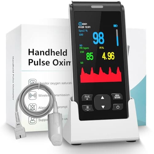 Pulse Oximeter - Handheld Pulse Oximeter Rechargeable Overnight Pulse Ox Continuous oxygen meter finger pulse oximeter Fingertip with Pulse o2 sat monitor finger for oxygen SpO2