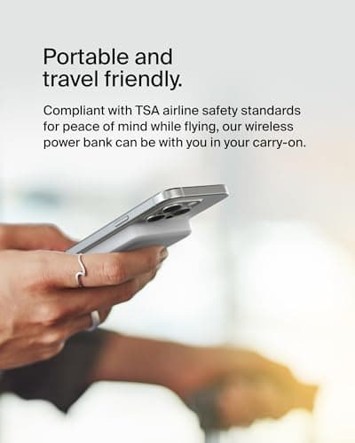 Belkin Portable Charger, Wireless Power Bank 15W 5000 mAh w/ Qi2 - MagSafe Charger w/Built-in Pop-up Kickstand - iPhone 17, Air, Pro, Pro Max, AirPods, Apple Watch, Google Pixel 10, etc. - White 8