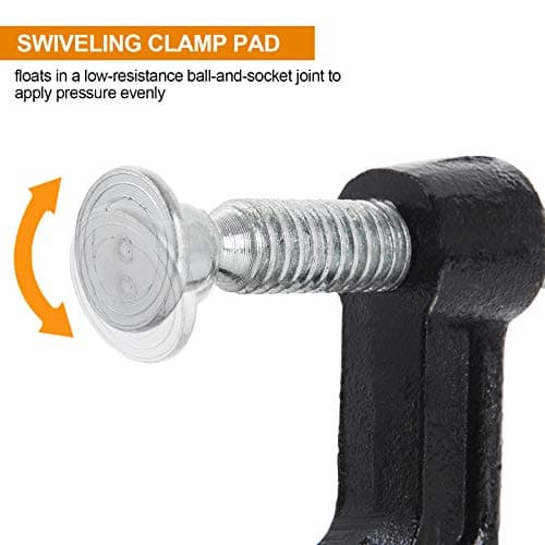 C-Clamp 2 Inch 14 Pieces G Clamp Set for Woodworking, Welding, and Building, 2 Inch Jaw Opening, Throat Depth 1-3/8 Inch 5