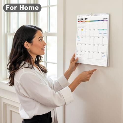 Dunwell Large Wall Calendar 2026, 12x17 (Colorful), Big Grid 12 x 17 Hanging Monthly Calendar with Large Daily Blocks, Premium Paper, Use Jan to Dec 2026 6