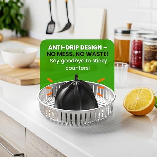 Eurolux Electric Citrus Juicer Stainless Steel | Premium Hands-Free One-Touch Orange Juice Squeezer for Oranges, Lemons, and Limes | Quiet Operation, Easy to Clean, Countertop Small Kitchen Appliance 7