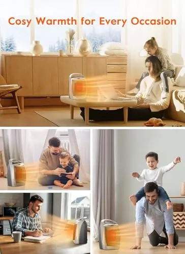 GiveBest Portable Space Heater, 1500W Personal Electric Heater with Timer, 4 Modes Quiet Desk Heater, Overheating & Tip-Over Protection 1s Fast Heating Small Heater for Indoor Use 8