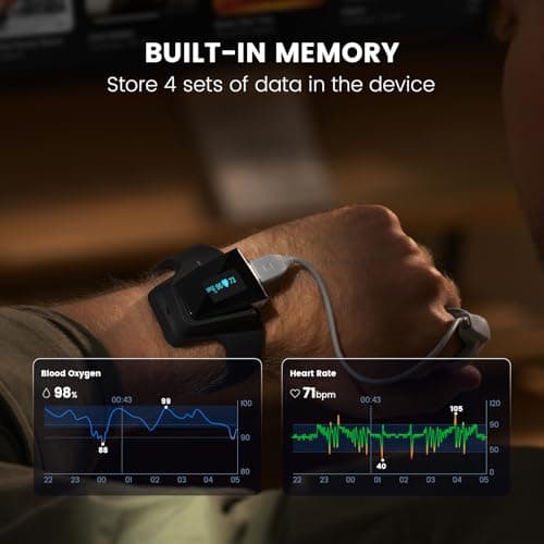 Wellue Wrist Pulse Oximeter with Audio Reminder| Bluetooth Blood Oxygen Monitor Rechargeable for Continuous SPO2 Tracking with 72 Hours Battery Life, Free APP & PC Reports, Style 2 6