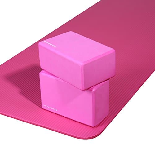Fitvids Set of 2 High Density Yoga Blocks, 9"x6"x4" Each, Pair (Pink) 5
