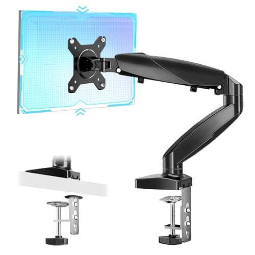 NicBex Single Monitor Mount for 15 to 27 inch Screens, VESA Monitor Mount with 75x75/100x100 mm, Arm Holds Up to 15.4 pounds, Black
