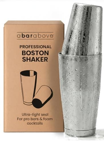 A Bar Above Professional Boston Shakers Set 18 oz Weighted and Unweighted Stainless Steel Cocktail Shaker Set for Bartenders, Premium 304 Steel Bar Shaker, Essential Bartending Tools for Mixing Drinks
