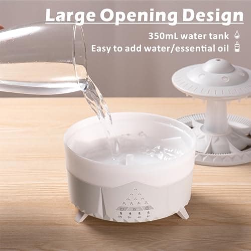 AChoice4U Essential Oil Diffuser 350ML UFO Raindrop Aromatherapy Diffuser Cool Mist Humidifier with 7 Colors LED Lights,Remote Control,Plug in for Bedroom,Office (Wood) 7