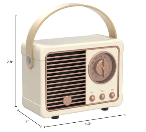 Baolira Retro Bluetooth Speaker, Portable Wireless Speaker with Crystal Clear Stereo Sound Rich Bass, Vintage Decor, Birthday Gifts for Women Teenage (Beige) 10