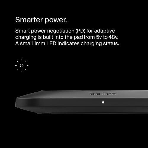 Belkin 15W Wireless Charger Qi-Certified, Non-Magnetic Easy Align Fast Wireless Charging Pad, Compact Charger for Apple iPhone, Samsung Galaxy, AirPods Pro, and Other Qi-Enabled Devices 6