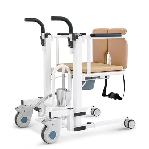 TRONDIVER Hydraulic Patient Lift Transfer Chair, Adjustable 17-24In Seat Height Patient Lift for Home, 180° Split Seat, Detachable Armrests, 350lbs Capacity, Easy Transfers for Beds, Sofas, Toilets
