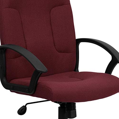 Flash Furniture Garver Mid-Back Burgundy Fabric Executive Swivel Office Chair with Nylon Arms 7