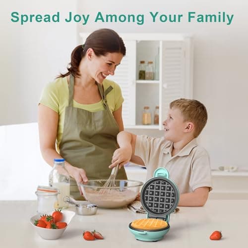 CROWNFUL Mini Waffle Maker, 4" Chaffle Maker with Compact Design, Easy to Clean, Non-Stick Surface, Recipe Guide Included, Perfect for Breakfast, Dessert, Sandwich, or Other Snacks 7