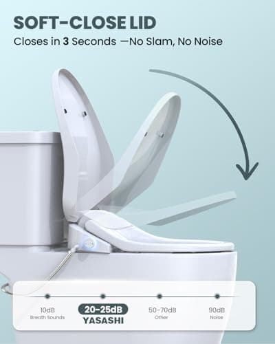 Electric Bidet Toilet Seat Elongated, Heated Toilet Seat with Instant Warm Water & Air Dryer, 6 Wash Modes, Dual Control, Self-Cleaning Nozzle, Soft-Close Lid, Night Light, Eco & Child Friendly 7