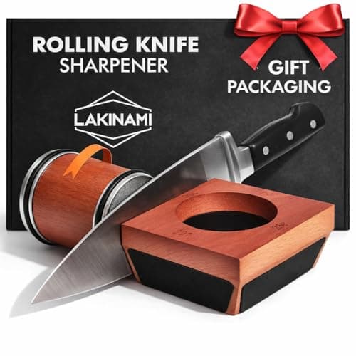 Knife Sharpener, Rolling Knife Sharpener Kit With Magnetic Holder, Kitchen Knife Sharpeners With Diamond Disks, Knife Sharpening Kit With 15, 18, 20 & 22 Degrees, Knife Sharpeners for Kitchen Knives
