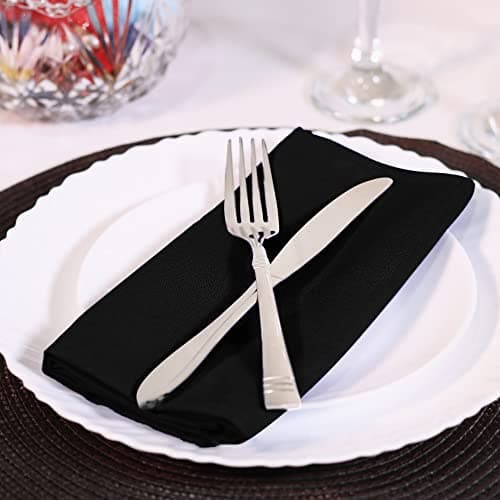 Utopia Home Black Cloth Napkins (12 Pack, 20x20 Inches), Ideal Dinner Napkins for Party, Wedding and Lunch/Dinner 6