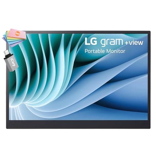 LG Gram +View 16 Portable Monitor - 16" WQXGA (2560x1600) IPS - DCI-P3 99% Color Gamut - Type-C Connectivity - Landscape & Portrait Orientation Folio Cover/Stand ICP Accessory