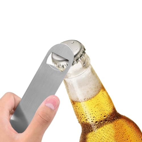KISEER Heavy Duty Stainless Steel Flat Bottle Opener, 6 Pack Beer Bottle Opener for Kitchen, Bar or Restaurant 6