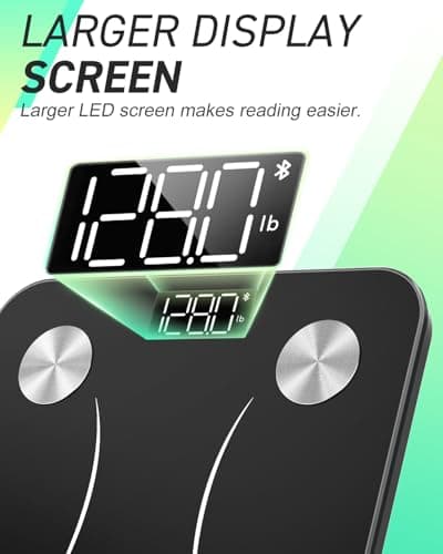 INSMART Body Fat Scale, Smart Scale for Body Weight 0.1lb High Accuracy, Digital Bathroom Weight Scale for BMI, Body Fat, Muscle 17 Body Composition Analyzer Sync with App, LED Display, 400lb, Black 8