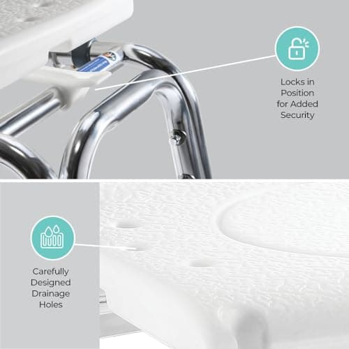 Tub Transfer Bench Sliding Shower Bench for Bathtub Shower Chair for Inside Shower Shower Chair for Elderly and Disabled Adjustable Height Shower Bench Holds Weight Up to 400 Lbs FSA/HSA Eligible 7