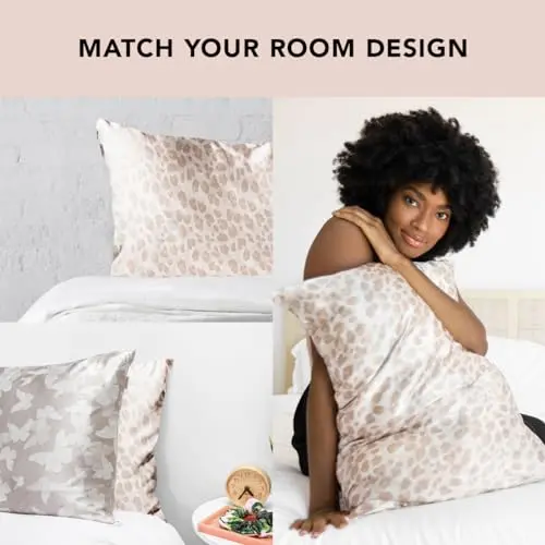 Kitsch Satin Pillowcase with Zipper for Hair & Skin - Softer Than Silk Pillow Cases, Smooth Cooling Satin Pillow Case, Wrinkle-Free, Machine Washable, King Size Satin Pillow Case 19x36, Leopard, 2pc 5
