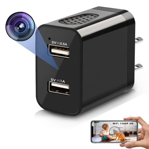 LUOHE 1080P HD Wireless Nanny Cam Nanny Camera Charger and Security Camera with Live Streaming, Motion Detection，WiFi & Bluetooth