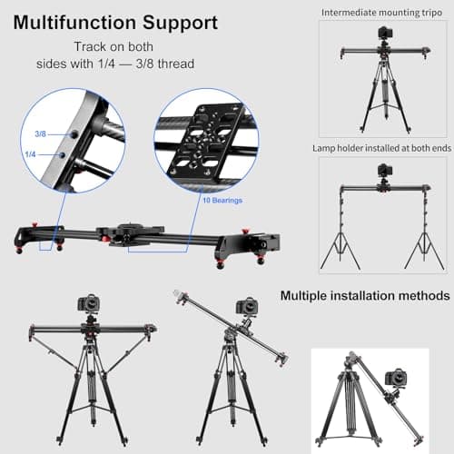 GVM Carbon Fiber Motorized Camera Slider - 31"/80CM with Remote Control, Supports Time-Lapse Photography, Video Mode, Tracking Shooting for Most Cameras 7