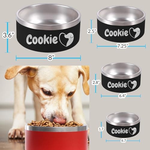 Personalized Dog Bowl Custom Pet Name 18oz Engraved Stainless Steel Non Slip Dog Bowls 18/32/42/64 oz Food and Water Dishes 5