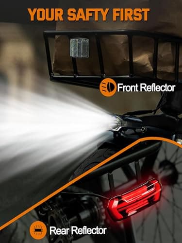 ESKUTE E Trike Electric Bike, Peak 1200W Brushless Motor Folding Trike 18X3.0 Fat Tire Ebike, 624Wh Battery, Step-Thru 3 Wheel Electric Bicycle, 55 Miles, 18MPH+ Tricycle for Adults Black Classic 6