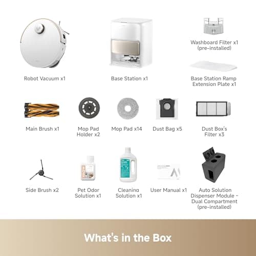 Mova V50 Ultra Complete Robot Vacuum and Mop Self-Cleaning, 24,000 Pa Suction, Liftable Navigation with Obstacle Overcoming and Warm Water Mopping with DuoSolution System Designed for Pets 9