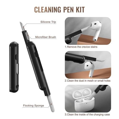 MOBOSI for AirPods 4 Case, Compatible with AirPods 4th Generation Case Cover with Lock&Keychain&Cleaner Kit, Full Body Shockproof Protective Hard Shell (2024), Black 7