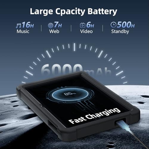 Tablet 10 Inch Android 14 Tablet, 16GB RAM 128GB ROM, 1TB Expansion, Octa-core, Large Capacity Battery, 5MP + 8MP Dual Camera, 5G/2.4G WiFi, Bluetooth 5.0, GPS, Drop-Proof Case - Black (Black) 6