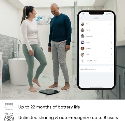 Wyze Smart Scale X - Digital Bathroom Scale for Body Weight, BMI, Body Fat, Muscle Mass, Heart Rate Monitor | Sync with Health Apps | Body Composition Analyzer for People, Baby & Pet, 400 lbs (Navy) 7