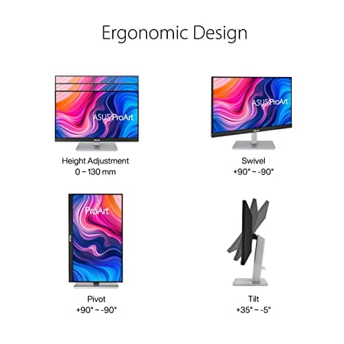 ASUS ProArt Display PA247CV 24-inch Monitor – IPS, Full HD (1920 x 1080), 100% sRGB, 100% Rec. 709, Color Accuracy ΔE < 2, Calman Verified, USB-C, Compatible with Laptop & Mac Monitor 8