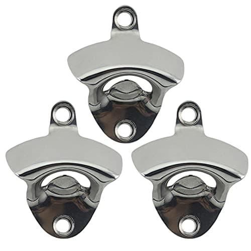 HAIICEN 3 PCS Silver Stainless Steel Beer Bottle Opener Wall Mounted Bottle Cap Opener for Kitchen Home Bar Gifts